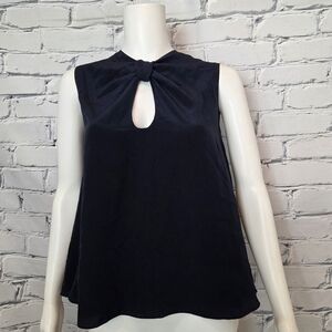 Roksanda Navy Silk Sleeveless Top